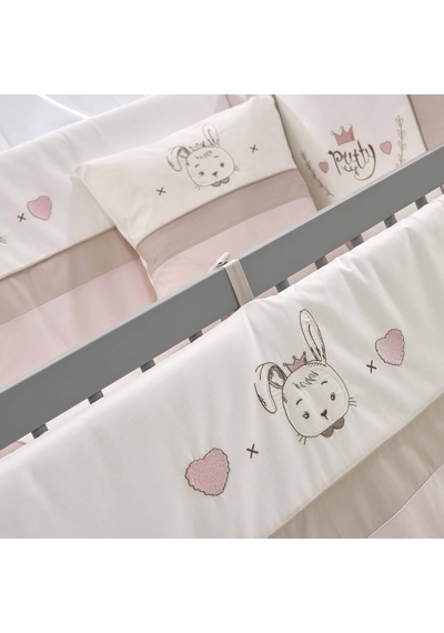 Meltem Kids Kral Sallanır Ahşap Anne Yanı Beşik 60 x 120 CM Gri - Pretty Pembe