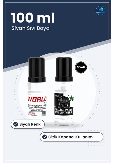 Deri Boyası Sıvı Siyah 100ml Mont Çanta Cüzdan Çizik Kapatıcı Yen 100 ML