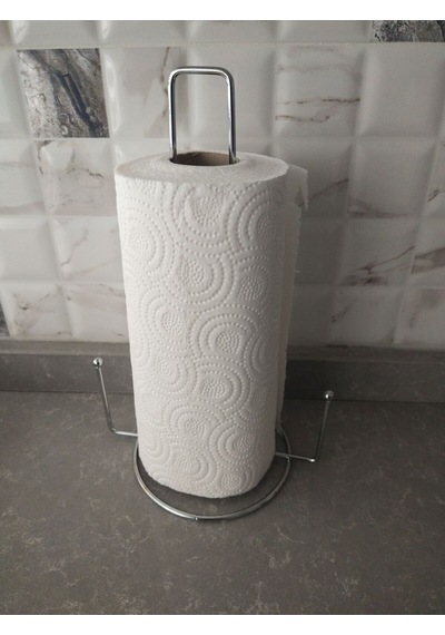 Metal Dik Kağıt Havluluk Masa Üstü Dikey Rulo Peçetelik 29 Cm, 2 Adet Gri Metal Diğer