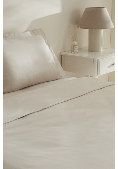 Karaca Home Jemma 120 Tel %100 Pamuk Saten Çift Kişilik Nevresim Takımı Bej Bej