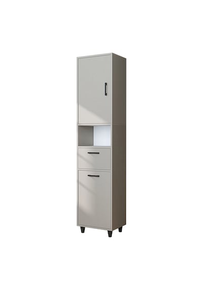 Çamaşır Sepetli Banyo Dolabı, Çok Amaçlı Dolap 45 X 200, Roomart Külgri Kumtaşı