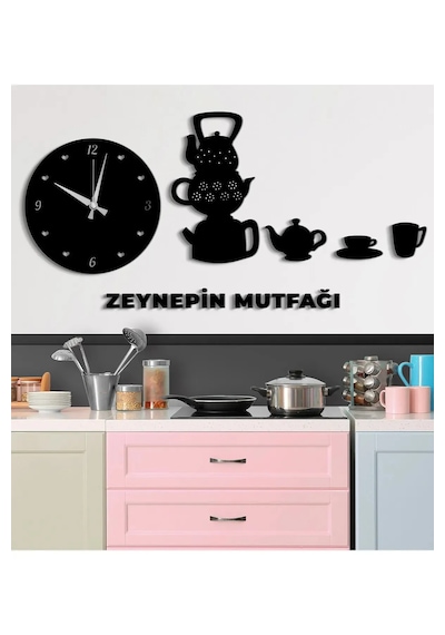 Kişiye Özel Mutfak Dekoratif Duvar Saat+isim Bildirin