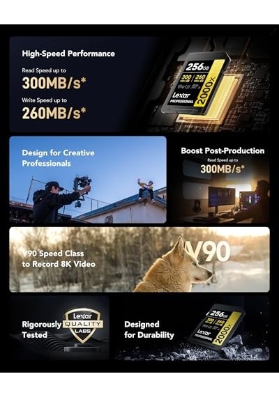 Kart 256 Gb 205 Mb S'ye Kadar Okuma 140mb S Yazma Sdxc Uhs-ı Hafıza Kartı Sınıf 10 U3 V30 Profesyonel Fotoğrafçıl