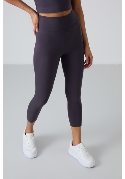 Tommylife Antrasit Yüksek Bel Kapri-crop Atlet Slim Fit Kadın Tayt Takım - 95284