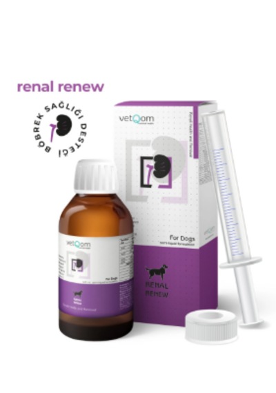 Vetq0m Renal Renew Köpek Böbrek Sağlığı Destek Takviyesi 120 Ml Fosfor Bağlayıcı & Toksin Atıcı