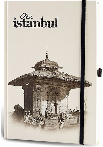Eski İstanbul Cep Journal Çizgili Lastikli Çeşme