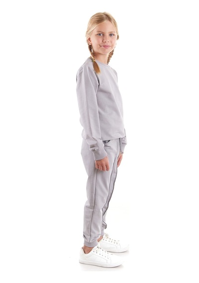 Ahengim Kız Çocuk Back To School Pamuklu Trend Eşofman Takımı Ak2529 Gri