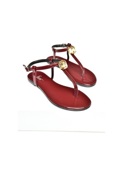 Fox Shoess272095209 Bordo Parmak Arası Kadın Sandalet Bordo