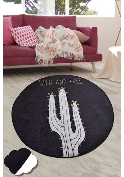 Wild And Free Djt Çap 120 Cm Dekoratif Yıkanabilir Kaymaz Taban