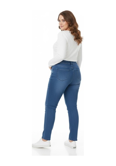Kübra Kadın Bilek Jeans Pantolon Kemer Lastikli Düğmeli Bgl-st05057 Mavi
