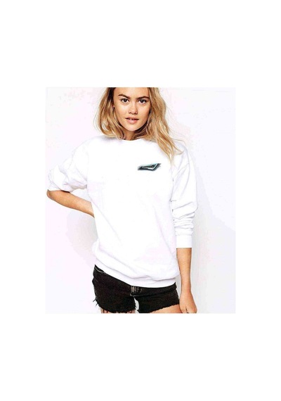 Leon St Far Baskılı Beyaz Kadın Sweatshirt