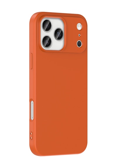 Adige Apple Uyumlu iPhone 17 Pro Max Kılıf Mara Lansman Soft Silikon İçi Kadife Turuncu