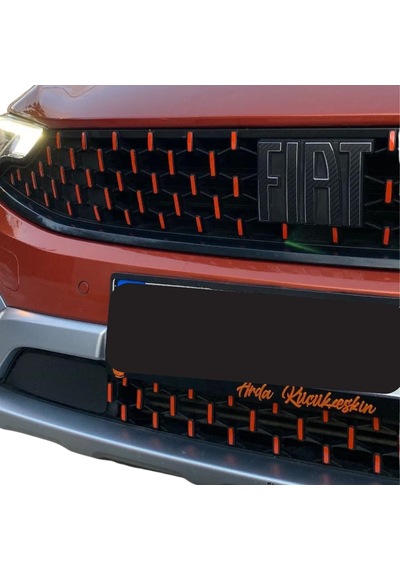 Ark Sticker Egea Cross Ön Panjur Sticker Set Reflektif Turuncu Şablonlu Abanoz