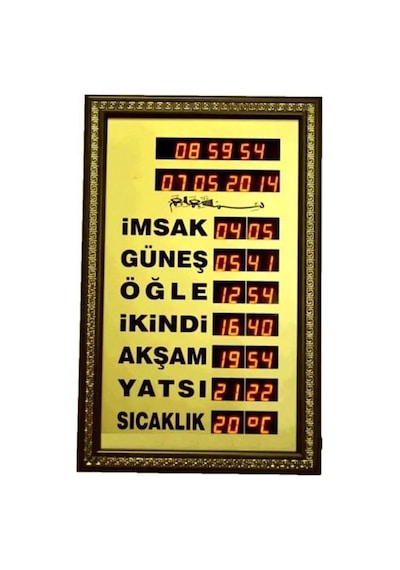 Dijital Vakit Matik İmsakiye Ev Tipi Ezan Okuyan Saat çok Renkli
