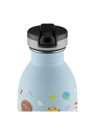 Kids Bottle Sweet Friends Pipetli Paslanmaz Çelik Çocuk Su Matarası 500 Ml Mavi