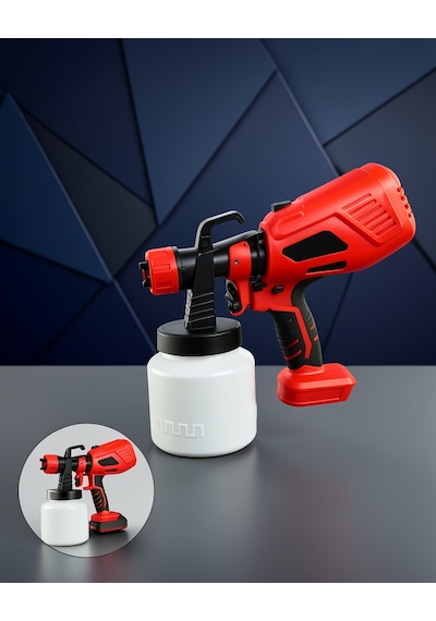 21v Şarjlı Boya Püskürtme Tabancası 800 Ml Hazne