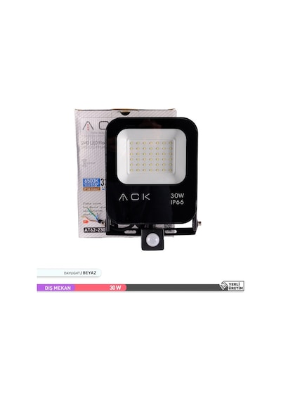 ACK 30W Sensörlü LED Projektör 6500K Beyaz Işık