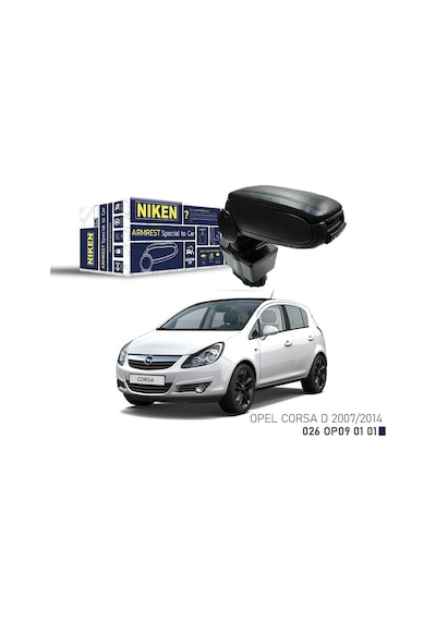 Niken Opel Corsa D 2007-2014 Arası Araca Özel Kol Dayama Siyah