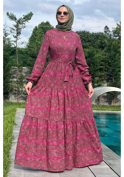 Rabia Şamlı Betül Gül Kurusu Elbise Gülkurusu