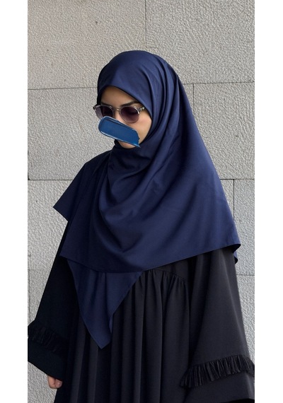 Qalortex Scarf Pamuklu Organik Modal Eşarp-lacivert