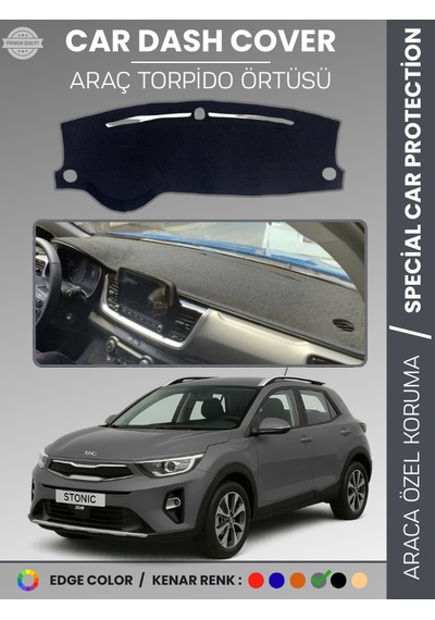 Kia Stonıc 2017-2021 Torpido Örtüsü Ön Panel Halı Torpido Koruma Tam Uyum Araca Özel Kaymaz - 336 Stiloto