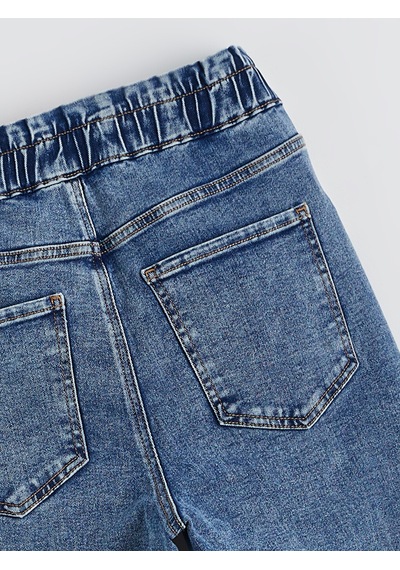 Lcwaıkıkı Classic Mavi Beli Lastikli Slim Mom Kadın Jean Pantolon
