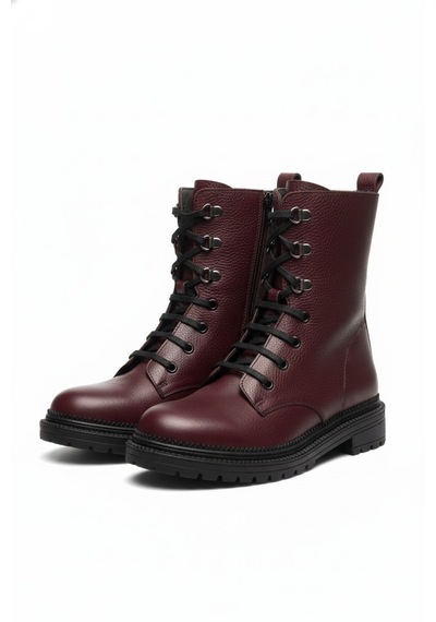 Laura Shoes Laura Kadın Hakiki Deri Postal Elya Bordo Bordo