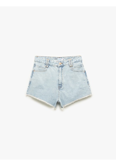 Koton Yüksek Bel Rahat Kalıp Düğmeli Cepli Pis Paça Denim Şort Açık İndigo 5sal40072md Açık İndigo Koton Yüksek Bel Rahat Kalıp Düğmeli Cepli Pis Paça Denim Şort Açık İndigo 5sal40072md Açık İndigo