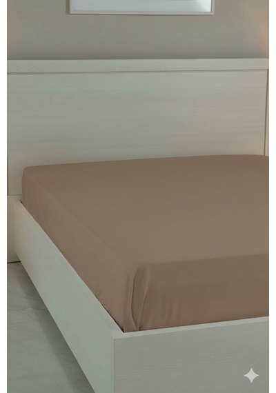 %100 Pamuk Ranforce Premium Çift Kişilik Lastikli Çarşaf - Mocha Mocha
