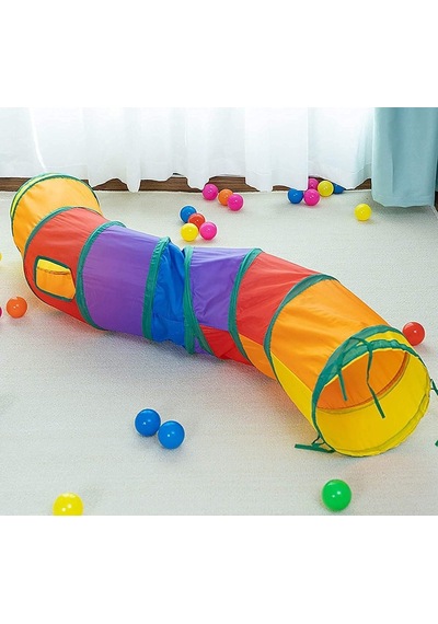 Renkli Kedi Ve Köpek Oyun Tüneli Katlanabilir Kıvrımlı Model Uzun Ve Esnek Yapı Naylon Kumaş Eğlenceli Evcil Hayvan Oyuncağı 130x30x30 Cm