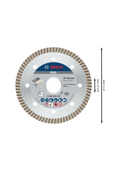 Professional Accessories Best Serisi Seramik İçin, Extra Temiz Kesim Turbo Segman Elmas Kesme D