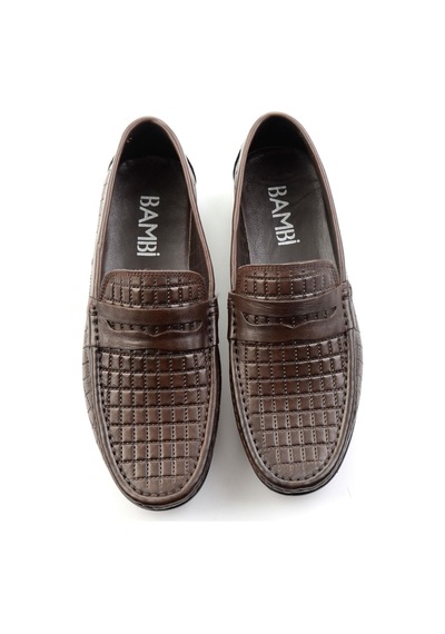 Kahve Hakiki Deri Erkek Loafer Ayakkabı E01697032003 Kahve