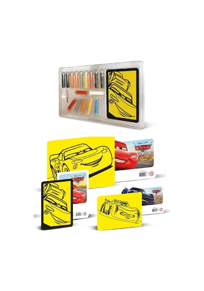 Disney Cars Çerçeveli Kum Boyama Seti 3'lü-red Castle Ts-02
