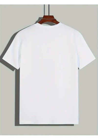 Unisex Pamuklu Wake Up Ön Baskılı Tasarım Tshirt Beyaz