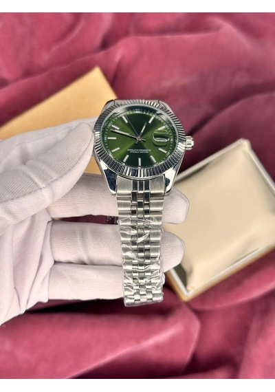 Yeşil Fluted Bezel Otomatik Erkek Kol Saati Çok Renkli