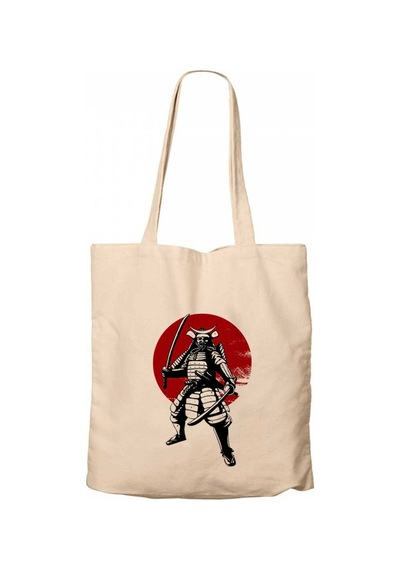 Samurai Infoescola Krem Fermuarlı Bez Çanta Gabardin