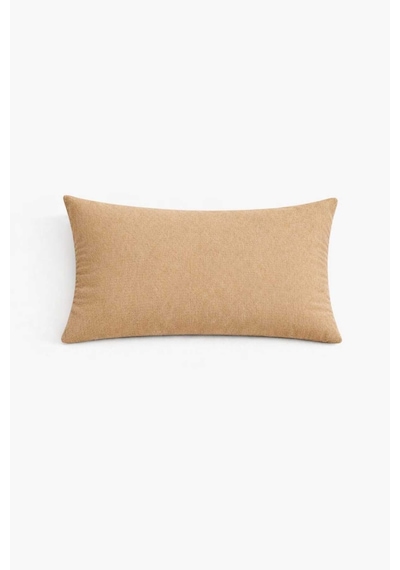 Kadife Dokulu Bej Kırlent Yastık Kılıfı 2 Adet 50 X 30 Cm