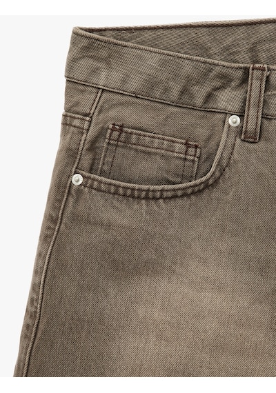 Koton Pamuklu Cepli Düğmeli Yıkamalı Mini Denim Şort Ovd 6sal40305md