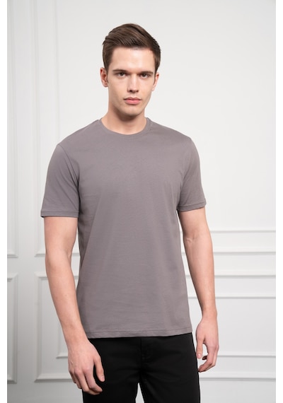 Erkek Antrasit Basic Bisiklet Yaka Dynamic Fit Pamuk T-shirt 25yc018004053 Antrasit Antrasit