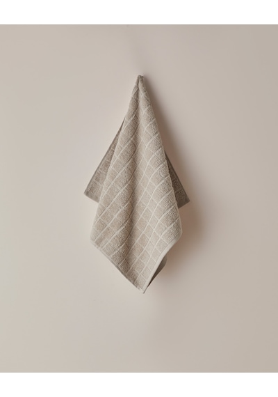 English Home Chequer Pamuk Yüz Havlusu 50x80 Cm Bej Bej