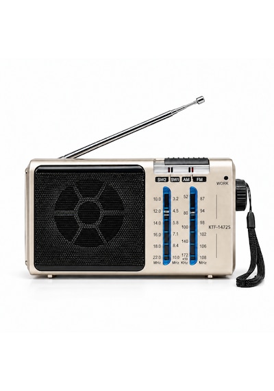 Ultratekno Ktf-1472s Solar Panelli 4 Band Şarjlı Radyo Fm Am Sw1 Sw2 El Fenerli