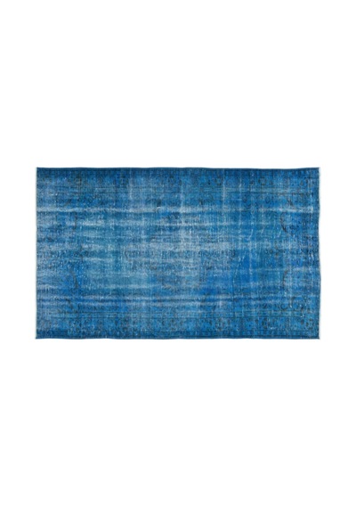 El Dokuması Vintage Yün-pamuk Turkuaz Halı 10854 143 X 240 Cm