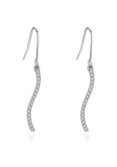 Brezza Lusso Jewelry Timeless Series Zarafet Dalgası Gümüş Kadın Küpe Gümüş