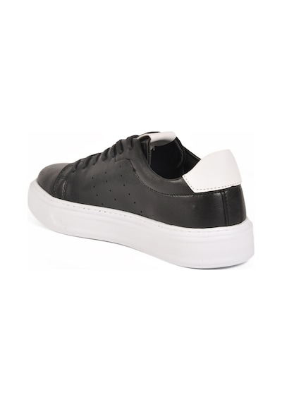 Siyah Beyaz Bağcıklı Hafif Erkek Sneaker 136 M Siyah-beyaz