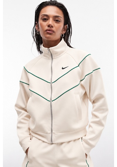 Nike Windrunner Piping Detail Track Full Zip Jacket Kadın Şerit Detaylı Spor Ceket Krem