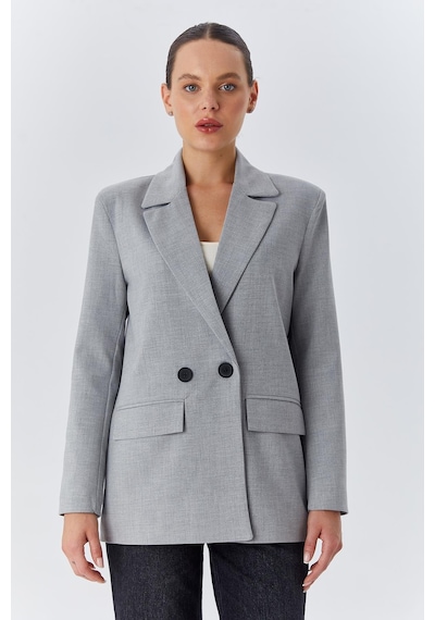 Mixray 4516 Kadın Bezayağı Blazer Ceket Gri