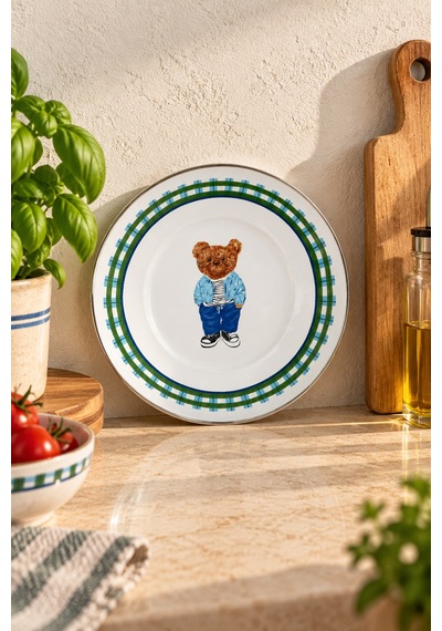 Bernardo Harmony Emaye Servis Tabağı 21 Cm Beyaz - Pembe