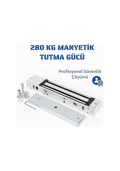 Ayrex 280 Kg Manyetik Kapı Kilidi, Elektromanyetik 12 V 420 Ma, L-z Aparat Dahil, Fail-safe Sistem, Led Göstergeli Ano