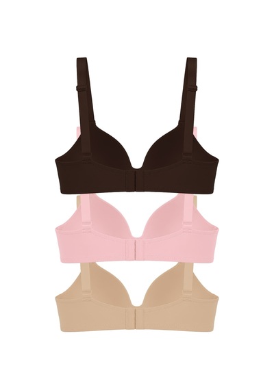Cottonill Seamless Bra - Norea Micro Balensiz Dolgusuz Kadın Sütyen 3'lü Paket Çok Renkli -
