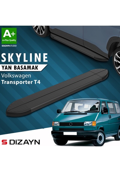 S-dizayn Vw Transporter T4 Kısa Şase Skyline Siyah Yan Basamak 213 Cm 1995-2003 A+ Kalite